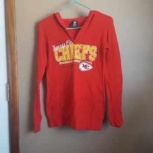 KC Chiefs long sleeve hooded shirt